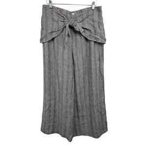 Anthropologie Postmark Striped Wide Leg Linen Pants Size Large Petite NWT